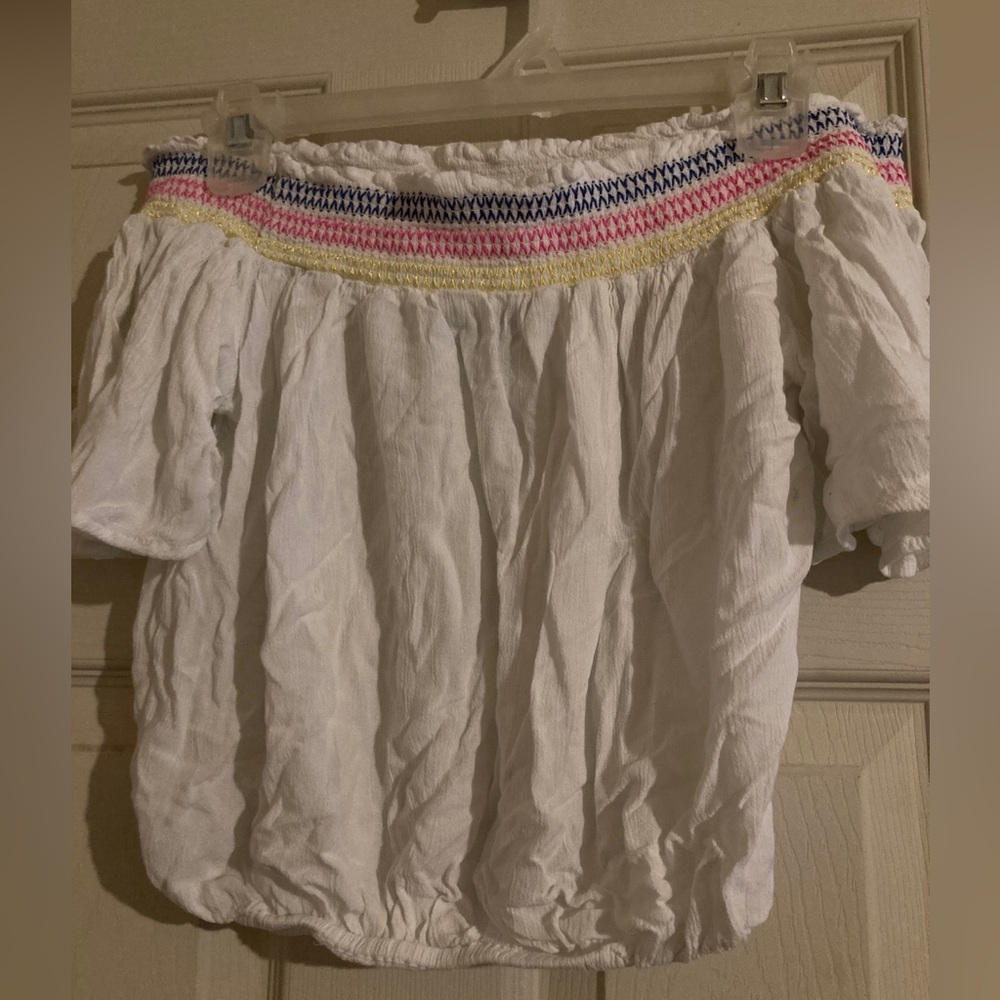 Cute white American eagle crop top